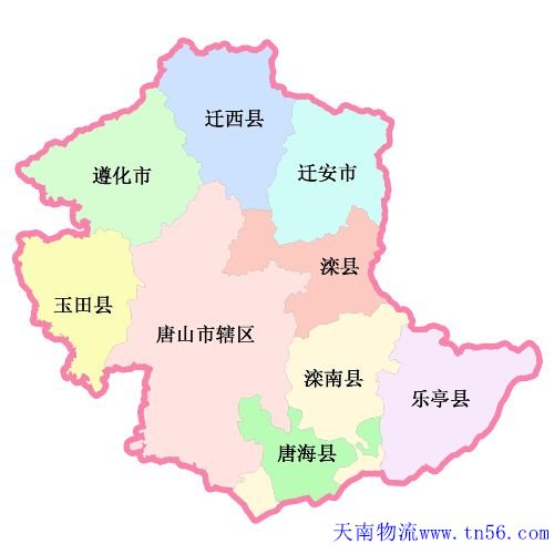 佛山到唐山物流地图