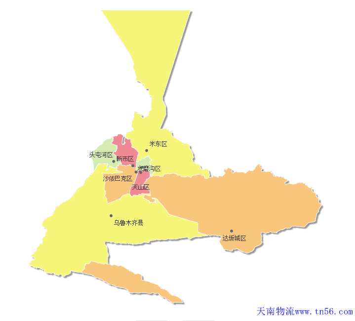 惠州到乌鲁木齐市物流地图