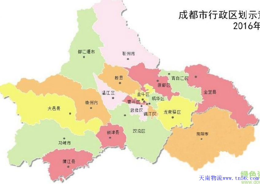 江门到成都市物流地图