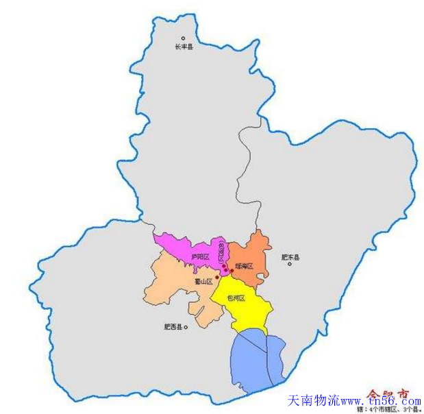 惠州到合肥市物流地图