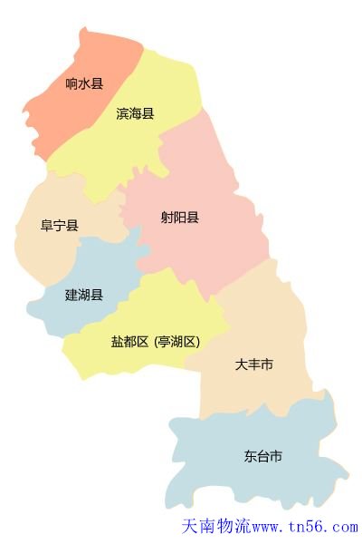 河源到盐城市物流地图