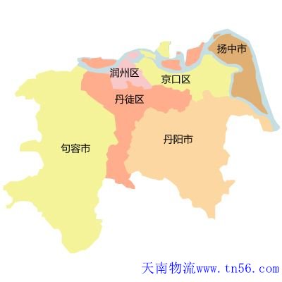 江门到镇江市物流地图