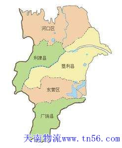 中山到东营市物流地图